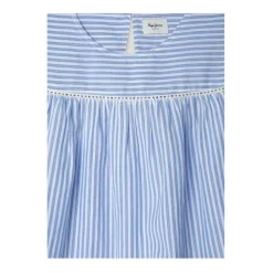 Blusa a righe con maniche a farfalla