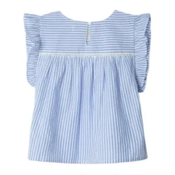 Blusa a righe con maniche a farfalla