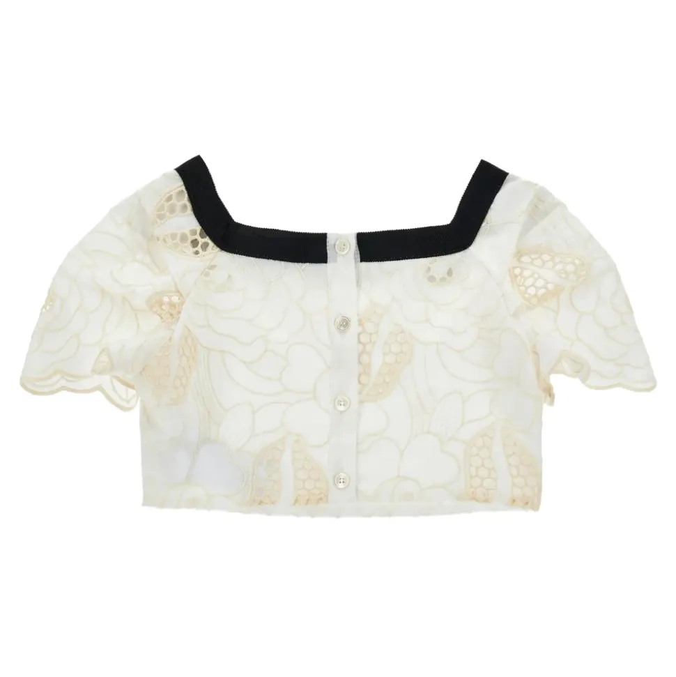 Blusa con Scollo Quadrato e Pizzo