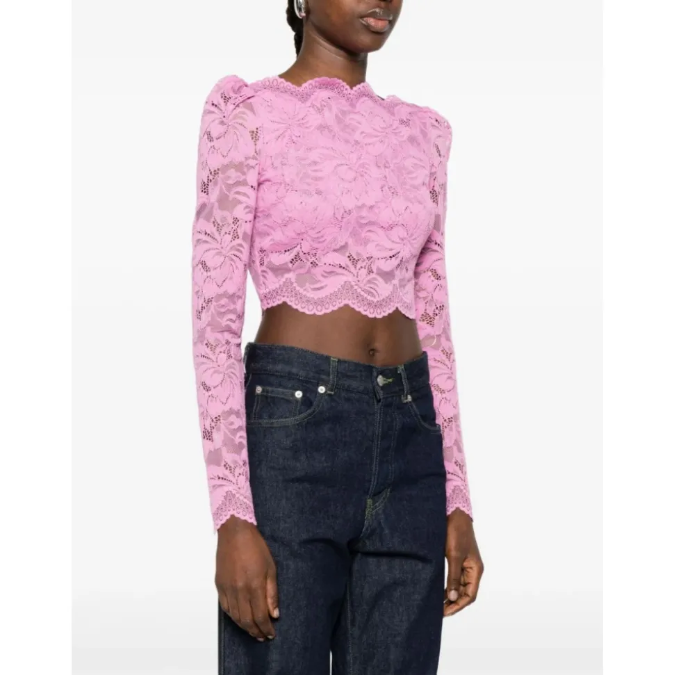 Blusa Corta in Pizzo
