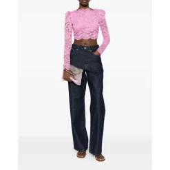 Blusa Corta in Pizzo