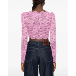 Blusa Corta in Pizzo