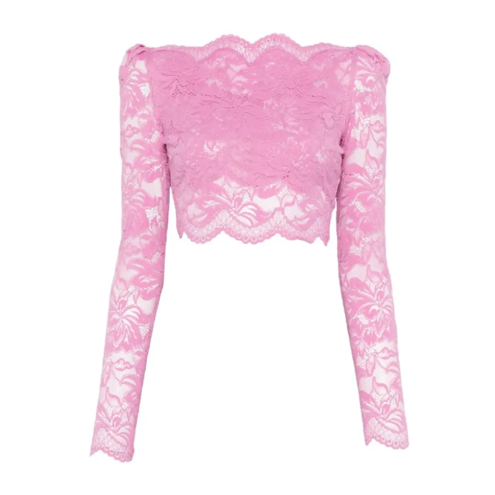 Blusa Corta in Pizzo
