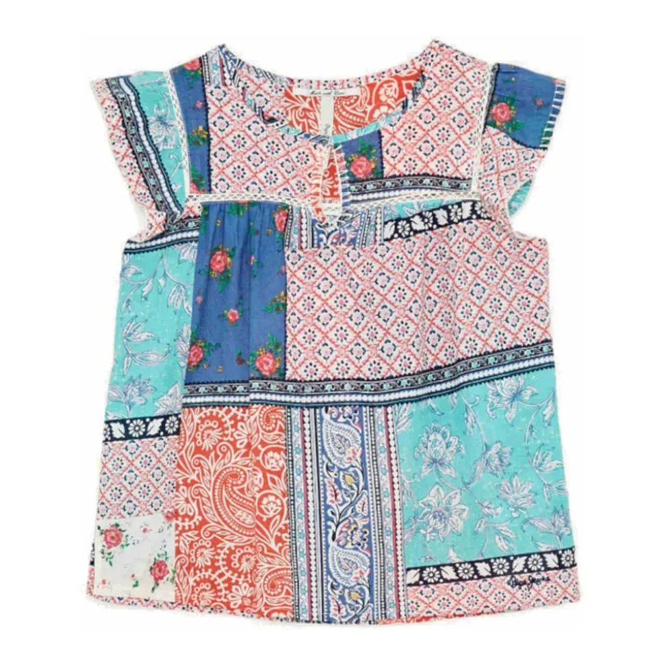 Blusa Etnica Susan con Dettagli in Pizzo