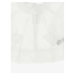 Blusa fatta di puro collare di cotone DETTAGLIO CHIUSA PULTRO