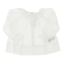 Blusa fatta di puro collare di cotone DETTAGLIO CHIUSA PULTRO
