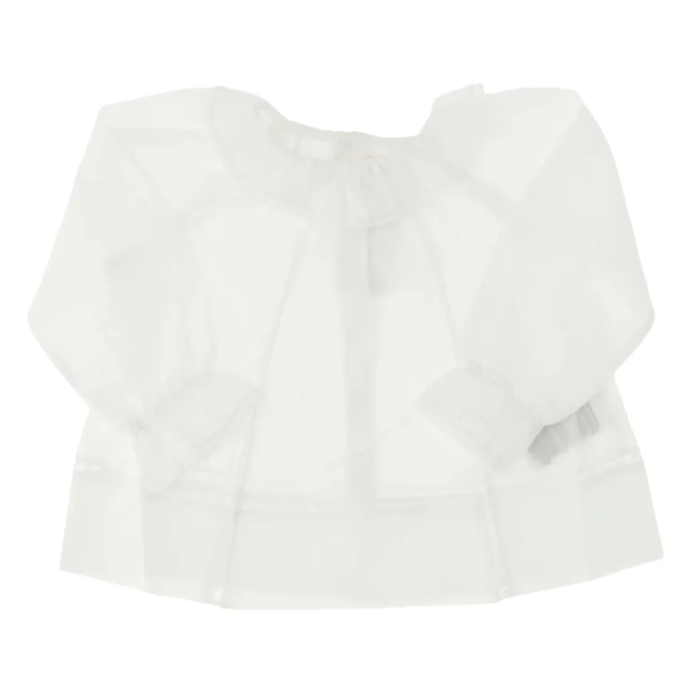 Blusa fatta di puro collare di cotone DETTAGLIO CHIUSA PULTRO