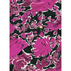 Blusa Floreale Rosa con Collo alla Coreana