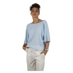Blusa in jersey di cotone, scollo a barca