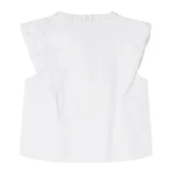 Blusa Romantica con Scollo a V e Manica Farfalla