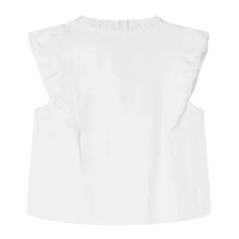 Blusa Romantica con Scollo a V e Manica Farfalla