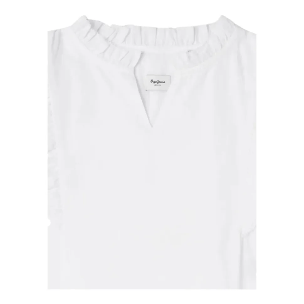 Blusa Romantica con Scollo a V e Manica Farfalla