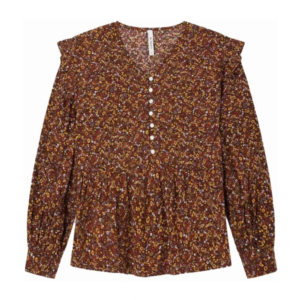 Blusa Svolazzante a Maniche Lunghe