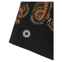 Boardshorts neri con stampa di polpo