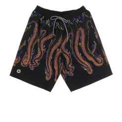 Boardshorts neri con stampa di polpo