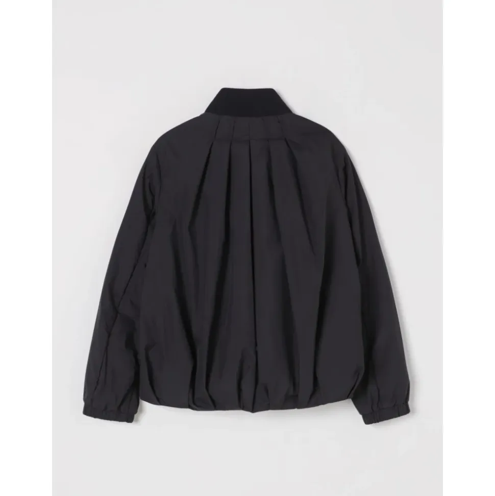 Bomber Jacket con Dettaglio Plissé