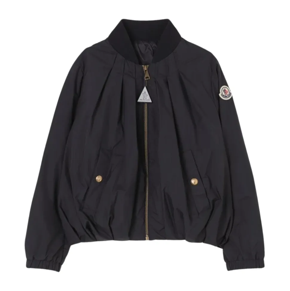Bomber Jacket con Dettaglio Plissé