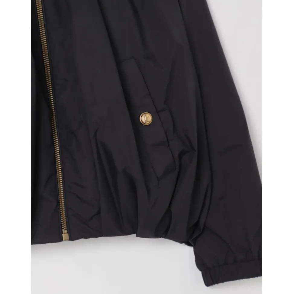 Bomber Jacket con Dettaglio Plissé
