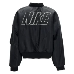 Bomber Reversibile in Finta Pelliccia Nero