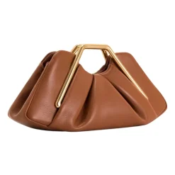 Borsa a mano Lila con cornice metallica