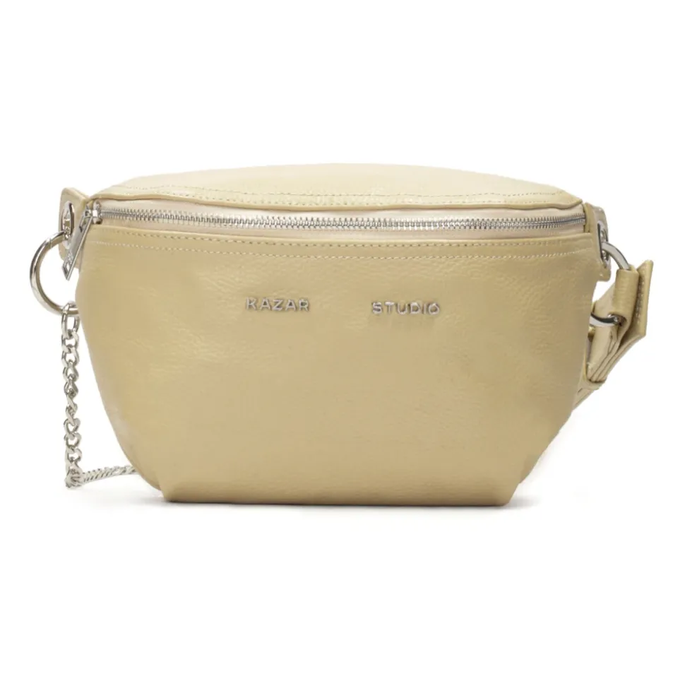 Borsa a marsupio in pelle beige