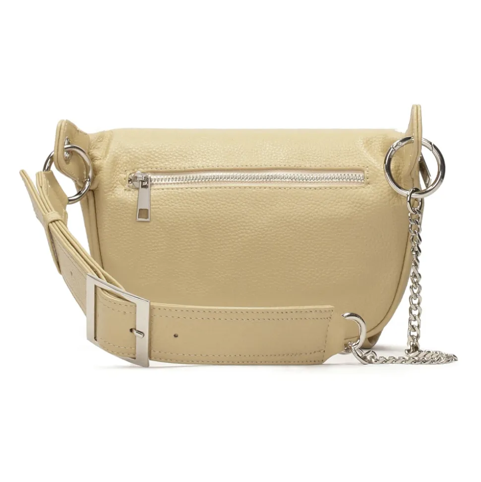 Borsa a marsupio in pelle beige
