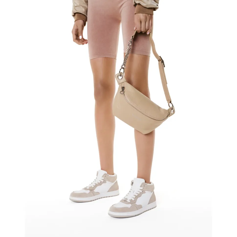 Borsa a marsupio in pelle beige