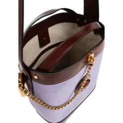 Borsa a secchiello piccola Pivot in camoscio