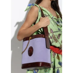 Borsa a secchiello piccola Pivot in camoscio