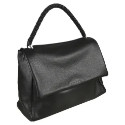 Borsa a spalla in pelle nera