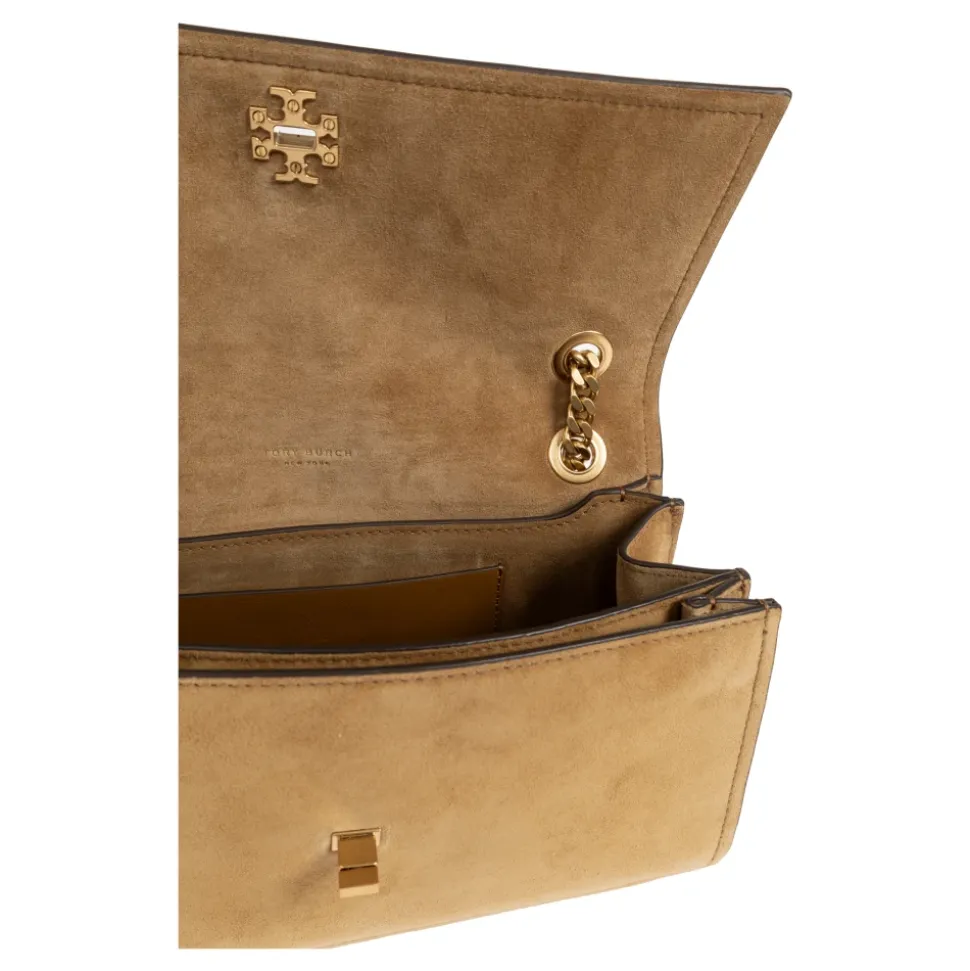 Borsa a spalla Kira Turnlock in camoscio