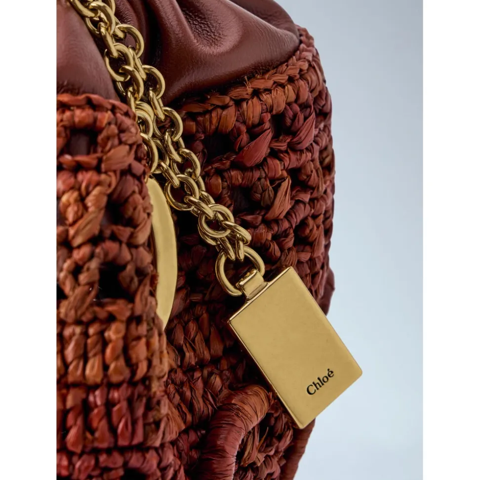 Borsa a tracolla estiva a secchiello con coulisse Banana