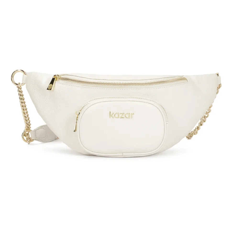 Borsa a tracolla in pelle di colore bianco
