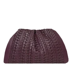 Borsa a tracolla in pelle intrecciata Bordeaux