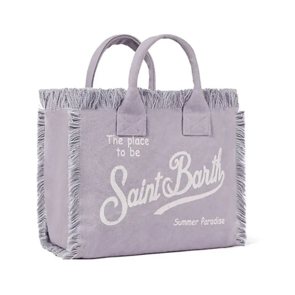 Borsa da mare piccola Colette Lilla Frange