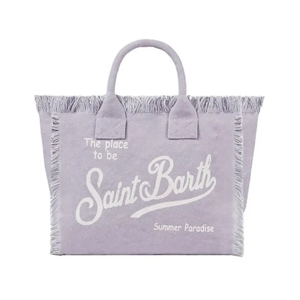 Borsa da mare piccola Colette Lilla Frange