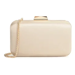 Borsa da sposa beige a forma di scatola rigida