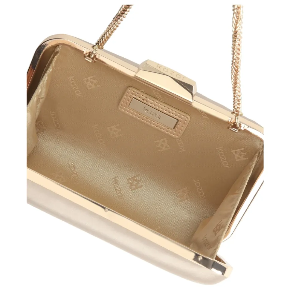 Borsa da sposa beige a forma di scatola rigida