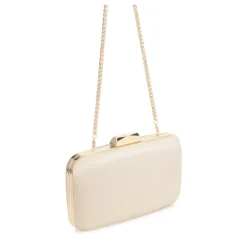 Borsa da sposa beige a forma di scatola rigida