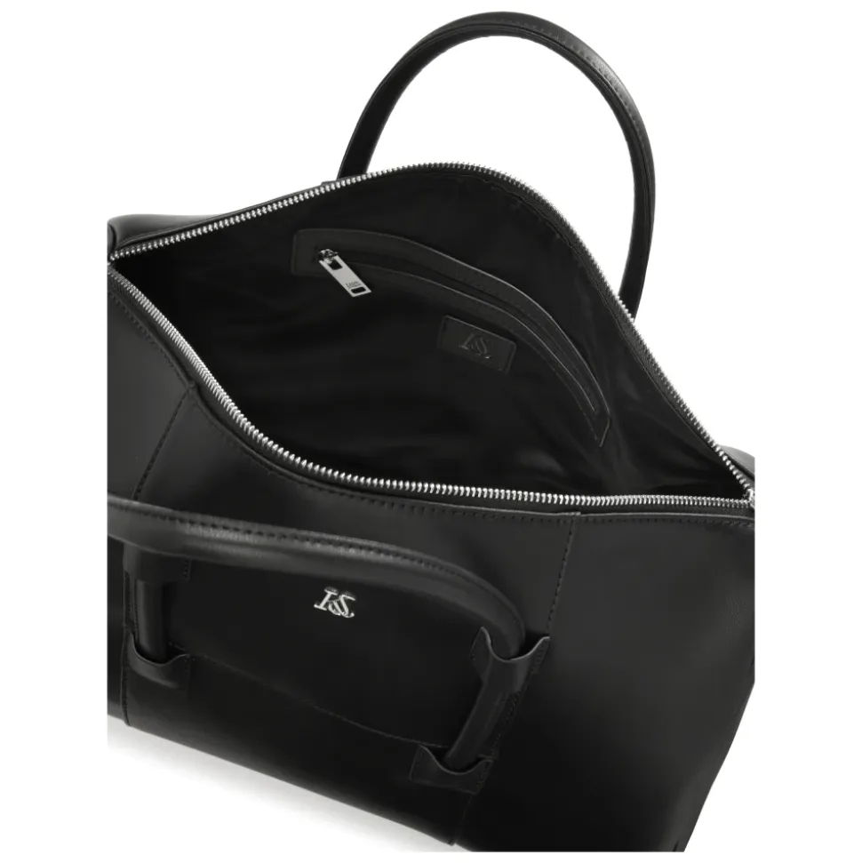 Borsa da viaggio nera a mano e a tracolla