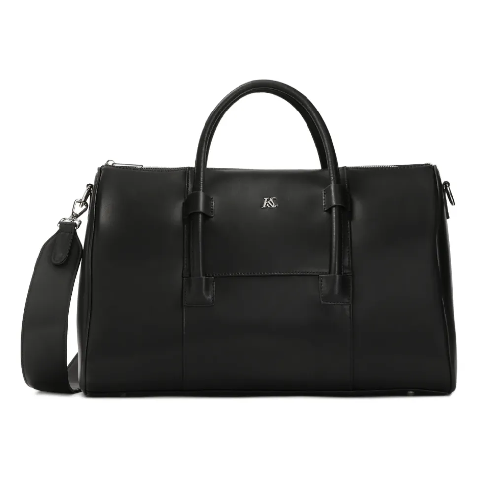 Borsa da viaggio nera a mano e a tracolla
