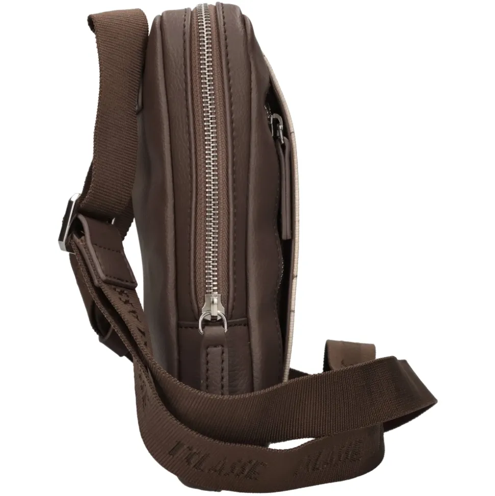 Borsa in ecopelle e tessuto