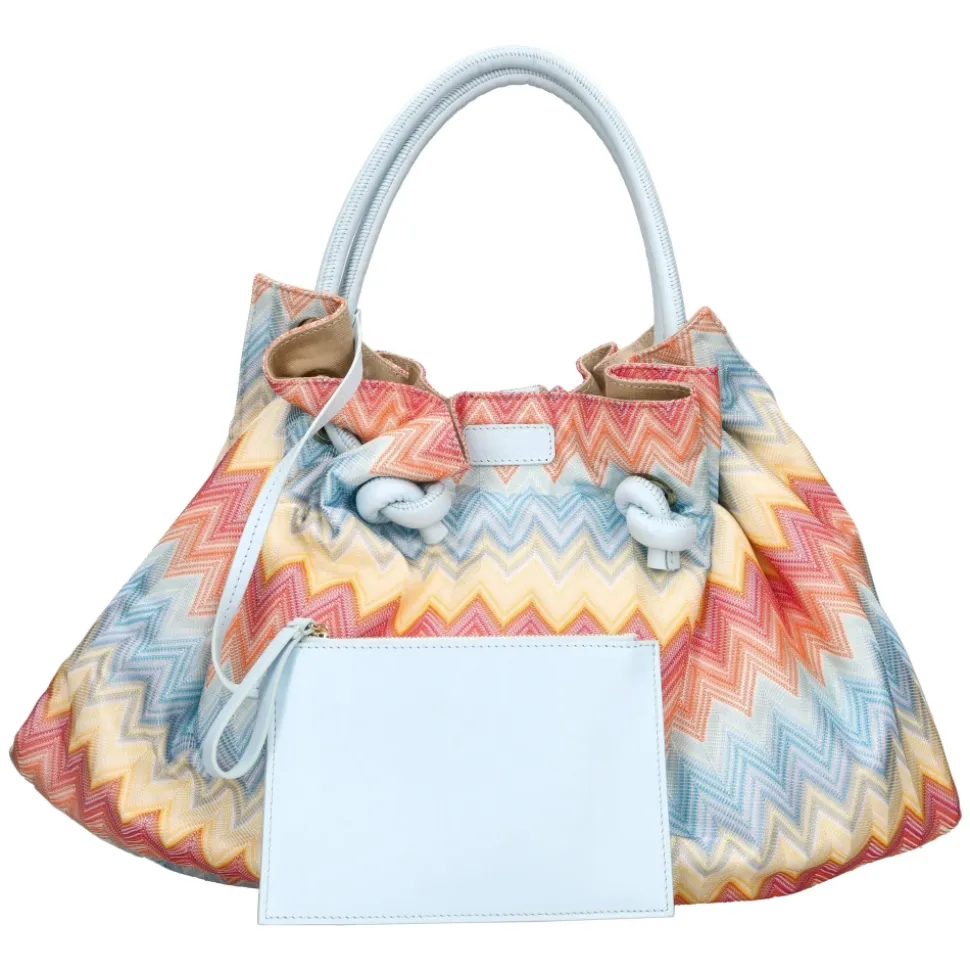 Borsa in Tessuto e Pelle Zigzag