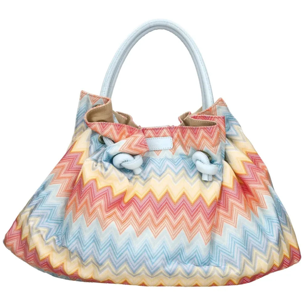 Borsa in Tessuto e Pelle Zigzag