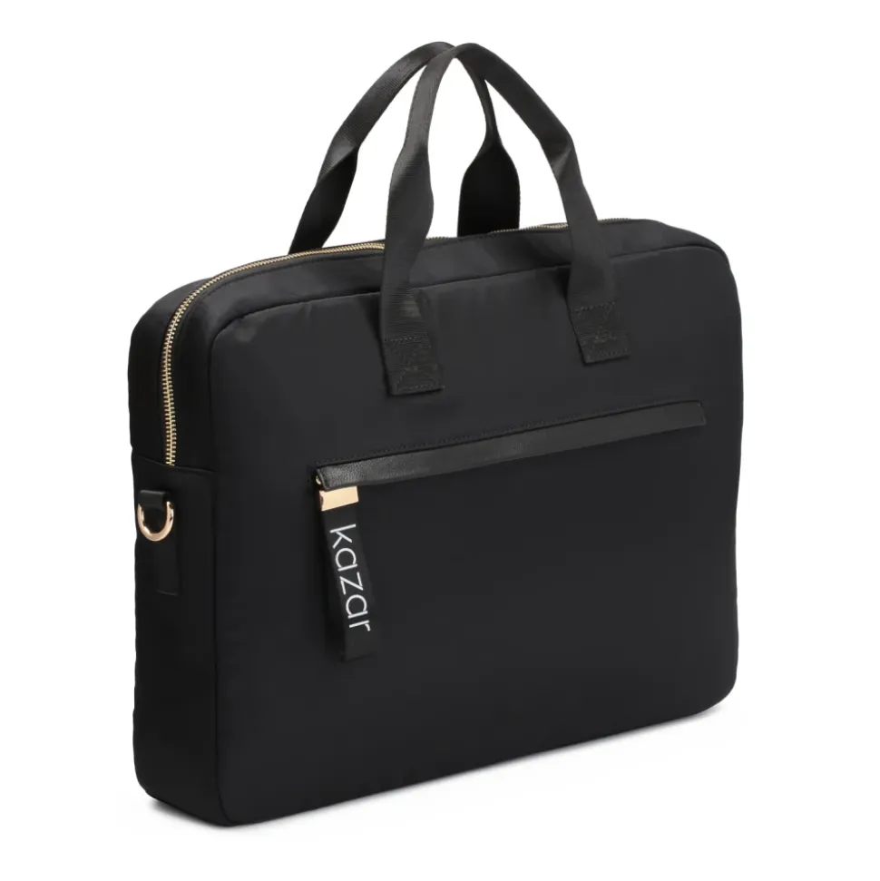 Borsa Laptop in Tessuto Nera con Manici