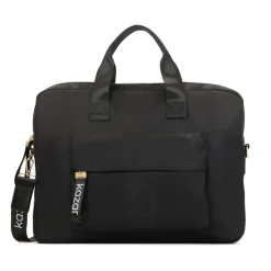 Borsa Laptop in Tessuto Nera con Manici