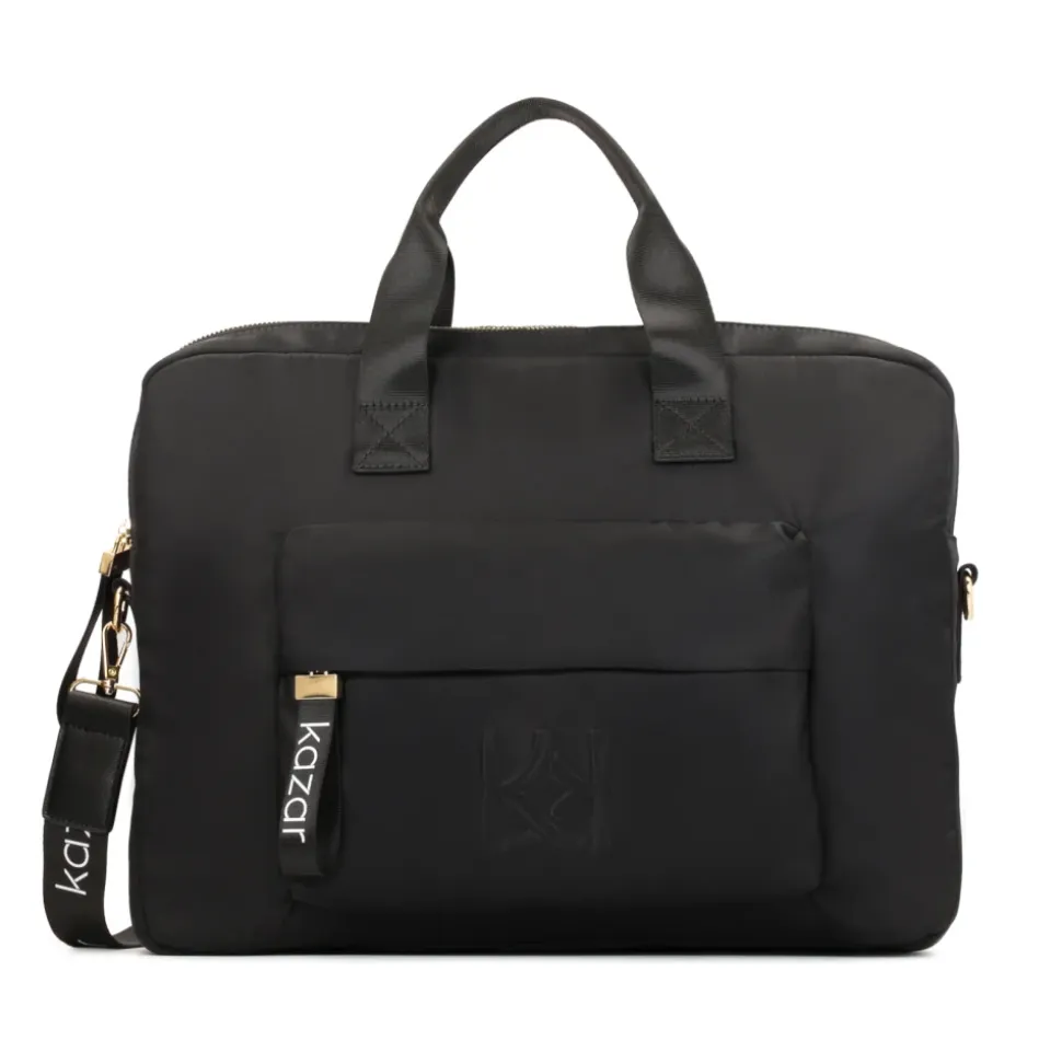 Borsa Laptop in Tessuto Nera con Manici