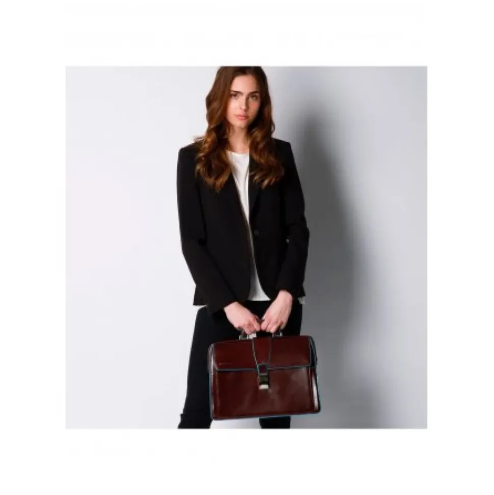 Borsa Medico in Pelle Blu Square