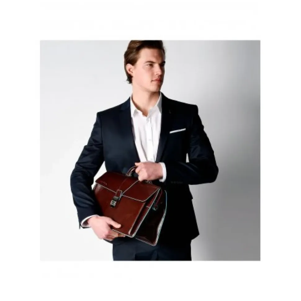 Borsa Medico in Pelle Blu Square