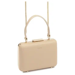 Borsa rigida a scatola coperta di pelle